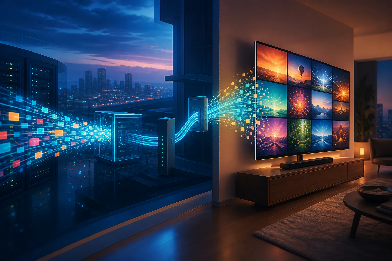 IP network delivering digital video content to a television